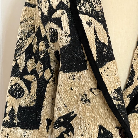 Vintage Limelight Bolero Woven Black & Cream Jacket X-Small - Picture 11 of 11